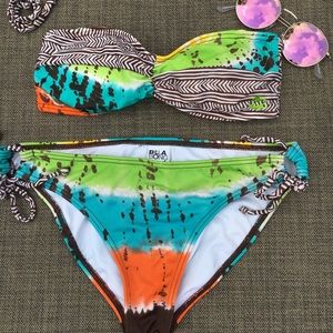 Billabong Tribal Bikini. Bandeau Top & Bottoms